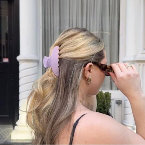 Hair Claw Clip Acetate Oversized Stylish for Thick Thin Hair Lavender main image 4